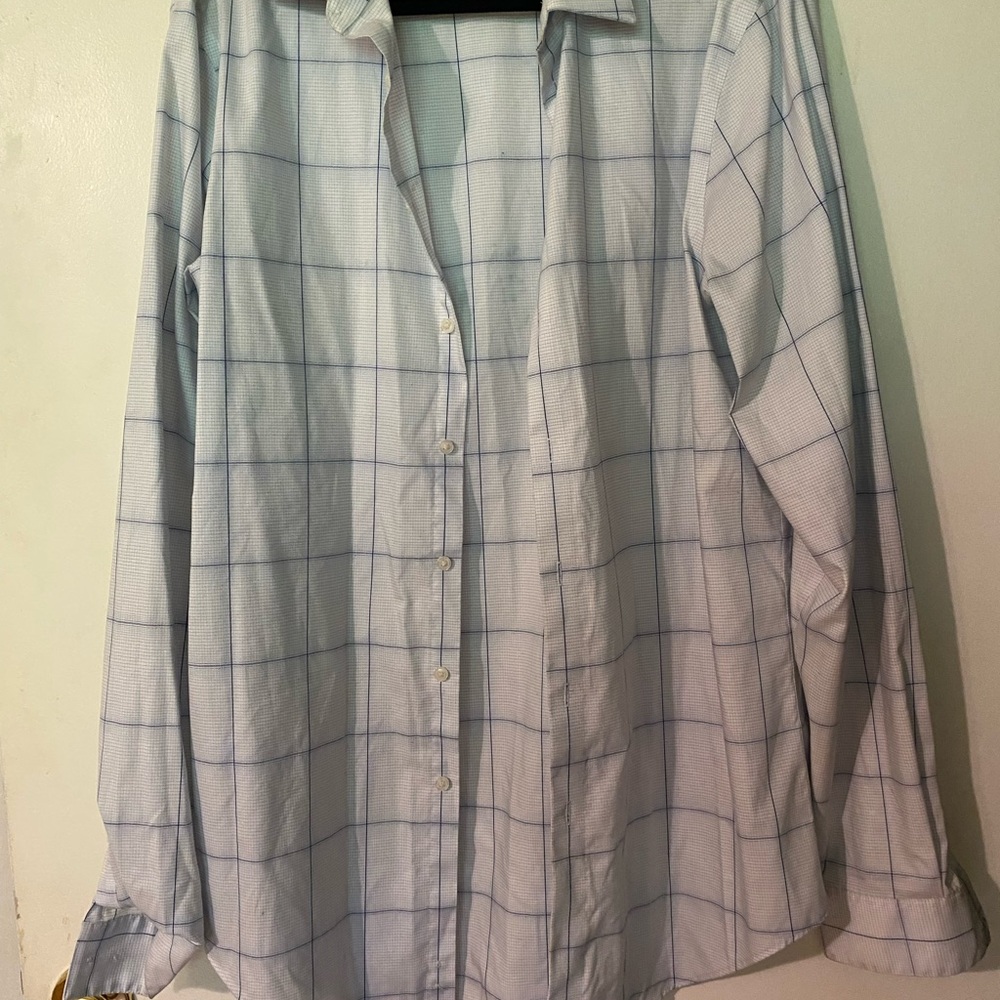 Calvin Klein Light Blue Plaid Button Down Shirt